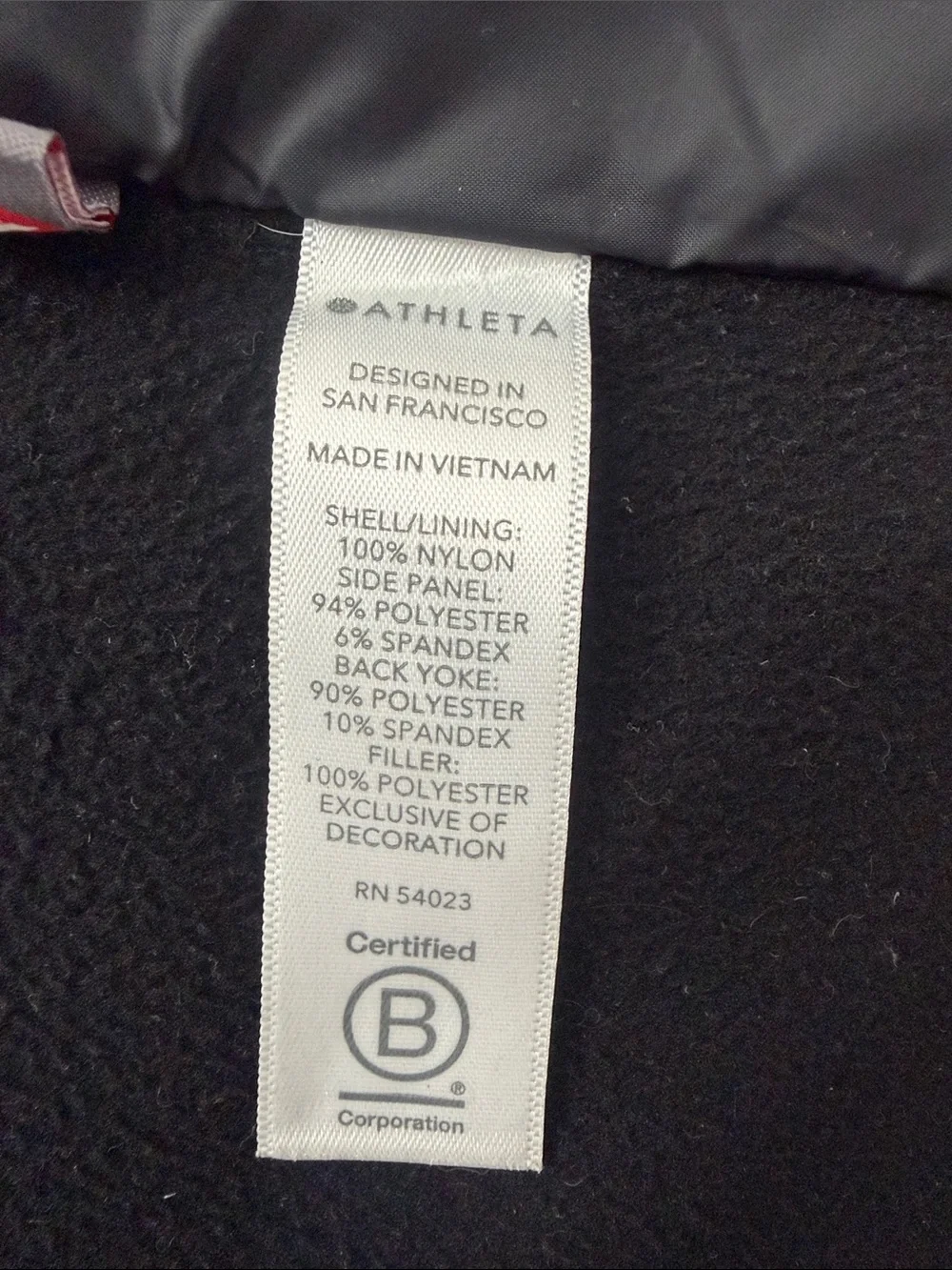 Athleta Black Quilted Panel Puffer Jacket